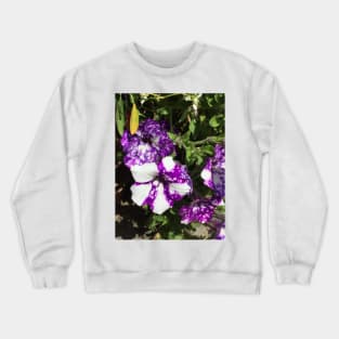 Purple And White Nasturtiums Crewneck Sweatshirt